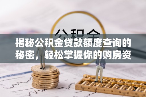 锡山揭秘公积金贷款额度查询的秘密，轻松掌握你的购房资金